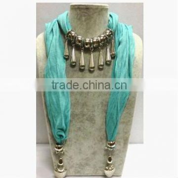 Scarf With Jewelry Pendant