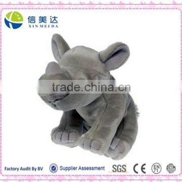 Factory Price Handmade Common Plush Gray Rhinoceros Toy
