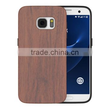 2016 Hot for Galaxy S7 Case Natural Wooden Back with Black PC Frame Protective Case for Samsung s7 for Galaxy s7
