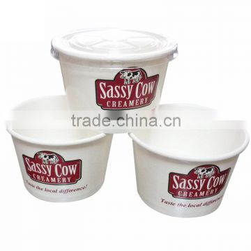 frozen yogurt paper cup with flat cover lid