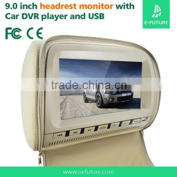 NEW car headrest DVD player with 9'' monitor support USB/SD/IR/FM/ 2 gamer car headrest mount portable dvd player