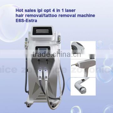 E6S E-Light+RF+ND YAG Laser Tattoo Removal Machine Multifunction IPL Shr Hair Removal Beauty Equipment Shrink Trichopore
