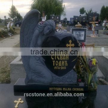 Cheap granite tombstone with cross