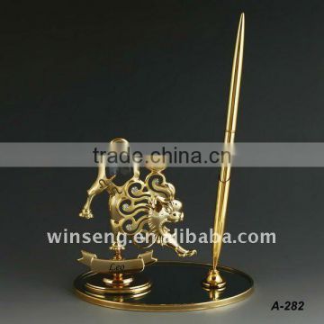 24K gold plated zodiac figurine pen sets for gifts