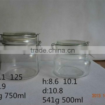 glass bottles with lid