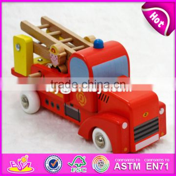 2017 New design children wooden fire truck toys W04A289