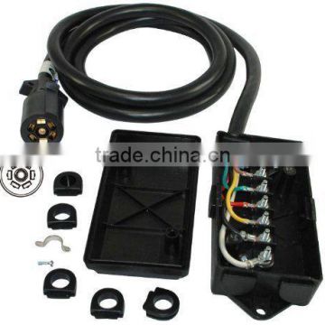 S60185 7 WAY JUNCTION BOX WITH 7 WIRE RV CABLE WIRE AND PLUG