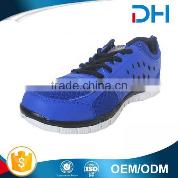 Blue upper elastic white outsole EVA running shoes men