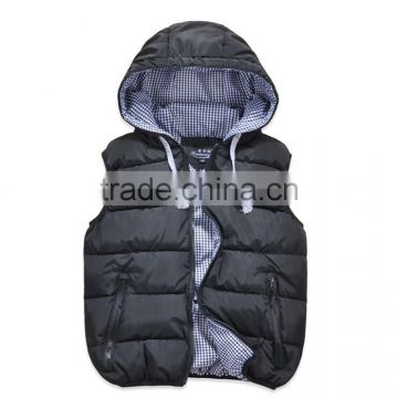 2015 Low Price Black Warm Children Waistcoats With Side Pocket
