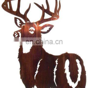 Christmas gift elk rusty metal art for home decor