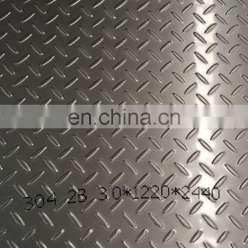 astm aisi sus304 316l Stainless Steel checkered Plate 2B NO.1 tear diamond shape Sheet factory Price manufacturer