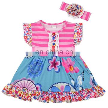 children Girl Boutique Dress Girls Summer Short Sleeve Dress Clothes Kids Dress