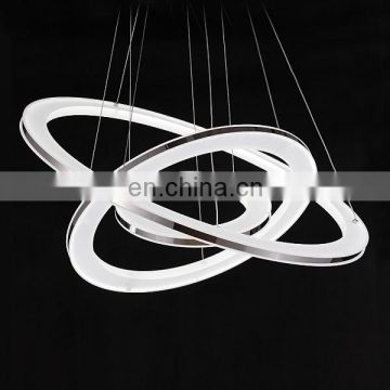 Simple modern 2circles round chandelier led dining room office lights