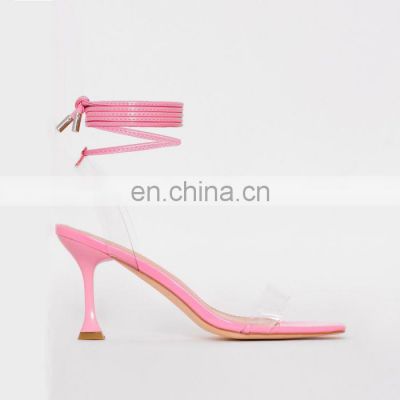 Women beautiful pink color design high heels ladies heels sandals shoes