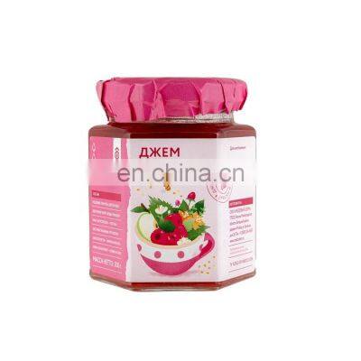 High quality raspberry jam in glass jar confiture premium fruit jam with honey natural ingredients