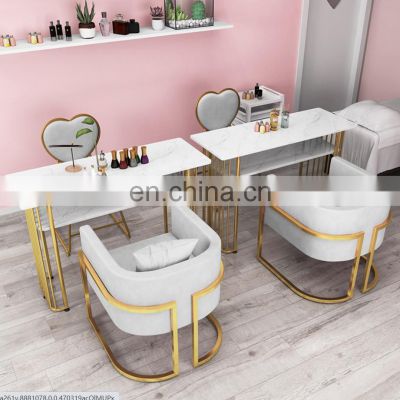 Fashion Lady Beauty Salon Furniture Pink Luxury Nail Table Manicure Table Nail chair