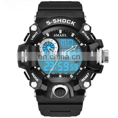 SMAEL 1385 Silicon Watches For Men Sports Digital Analog Waterproof Back Light Mens Wrist Watches