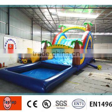 Top selling inflatable water slide with swimming pool