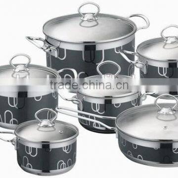 12pcs stainless steel cookware set,decal,2014 new model