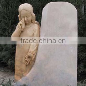 High quality white marble baby kid headstones tombstones hand carved stone sculpture from Vietnam