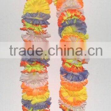 Artificial Hawaiian Silk yellow Flower Leis Party Decoration