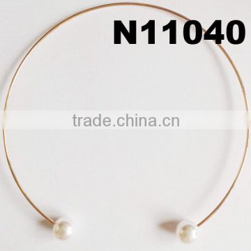 simple style metal pearl choker necklace choker