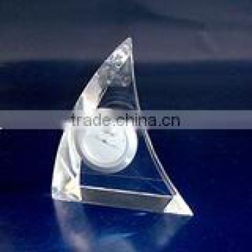 Pyramid Crystal Clock for office decoration