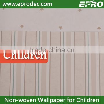 Popular interior decoration kids wallpaper with pink stripe design