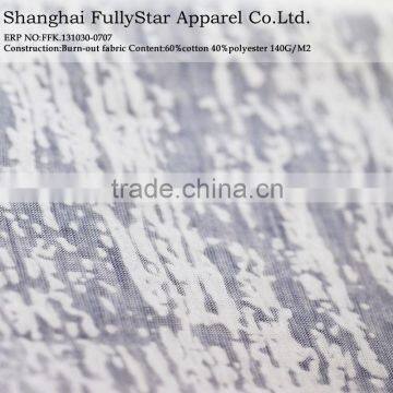 cotton polyester burn out knitted fabric