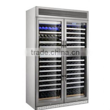 Shentop stainless steel wine refrigerator double doors wall mounted wine cooler compressor refrigerated wine STQ-003