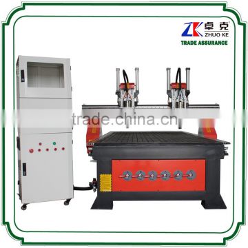 2 spindle 5.5KW air cylinder 3d cnc wood carving machine for sale with computer control box ZKM-1325A-2