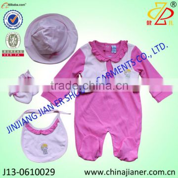 latest design pure cotton newborn baby clothing romper set