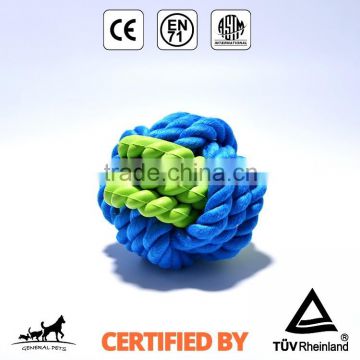 Dog Chew Rope Toy Monkey Fist With Cotton And Tennis Ball