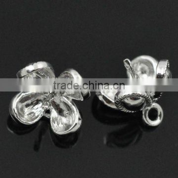 New style flower shaped silver plated pearl cap