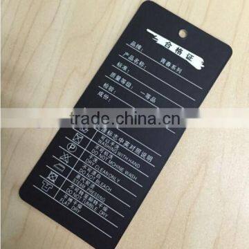 top quality black cardboard custom clothes label print