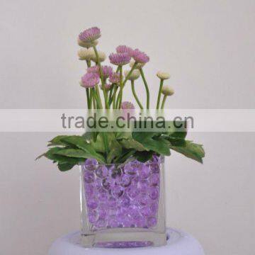The purple deco beads for silk flowers arrangement