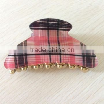 Whosale Hair Accessories 7CM Korean Acrylic Custom print Hair Claw Clip For Women Hair Decorative