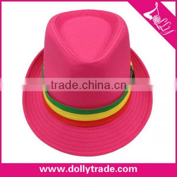New Summer Beach Red Mini Fedora Hat Wholesale for Lady