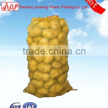 PP leno mesh bags for potatoes with drawstring and logo