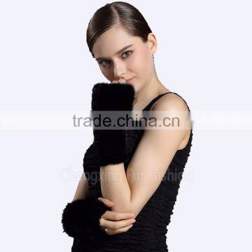 CX-A-08F Hand Knit Fashion Design Hot Womens Mink Fur Glove