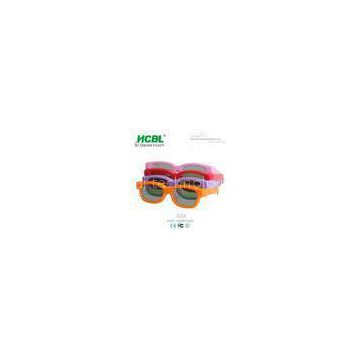 Pink / Red Plastic Frame Kid Chroma Depth 3d Glasses For Cinema With 0.4mm TAC Filter Lens