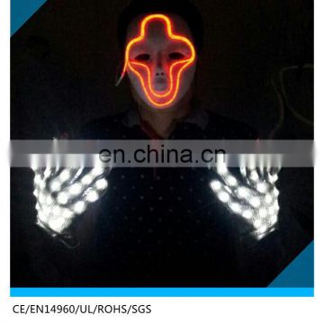 new Halloween Masquerade party el wire mask with led gloves