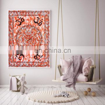 Indian latest Batik Om Mandala Tapestry Bohemian Poster Wall Decor Hanging
