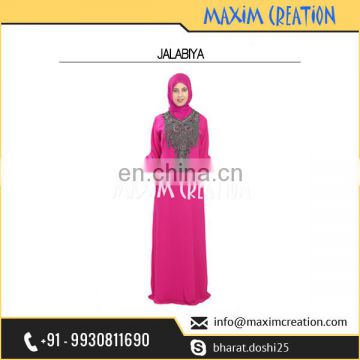 Women Fancy Maxi Caftan Abaya Jalabiya Jilbab Silver Beads Embroidery Dress
