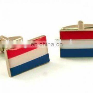 China factory custom make Novelty , classic cufflinks, flag cufflinks, Dutch flag silver cufflinks, custom make your own design