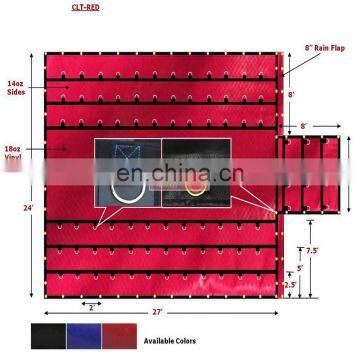 Red 18oz Vinyl Coated 24'x18'*3 +8'X8' X 2PVC Lumber Tarp