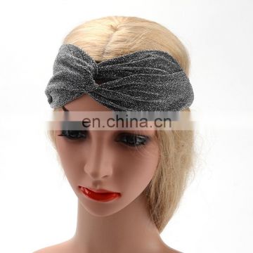 Female Shiny Solid Headband Girl Cross hairband Make UP Party 6colors