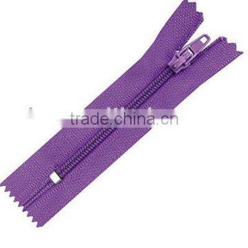 Quality No.8 Fashion Closed End Purple Nylon Zipper for sales