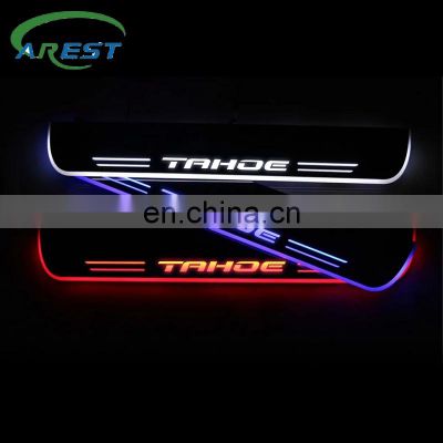 Carest LED Door Sill Streamed For CHEVROLET TAHOE (K2UC) 2014-2020 Scuff Plate Acrylic Door Sills Car Sticker Accessories