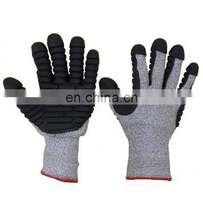 HANDLANDY Wholesale Vibration-Resistant Plam nitrile smooth Coated Safety Work Gloves for Industry Protective